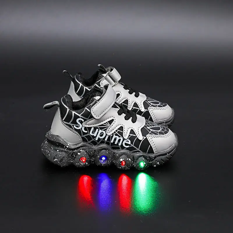 

Size 21-30 Children Sports Casual Shoes Winter Warm Soft PU Baby LED Shoes Toddler Luminous Shoes For Boys Fashion Kids Sneakers