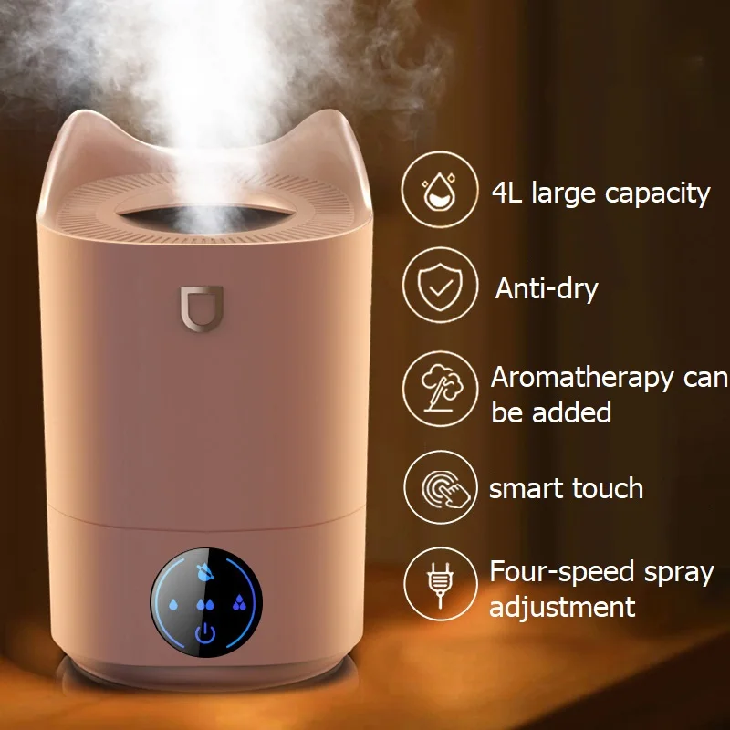 

Xiaomi 4L Air Humidifier Smart Touch Aroma Diffuser Ultrasonic Cool Mist Maker Fogger Essential Oil Difusor 4 Gears Adjustable