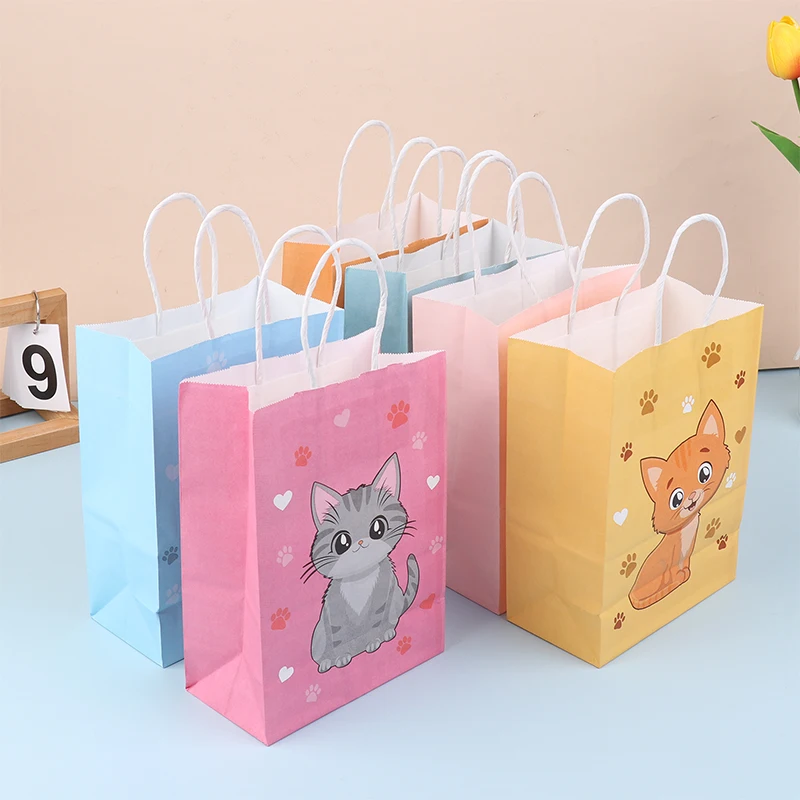 6 шт. бумажные пакеты для конфет с ручками