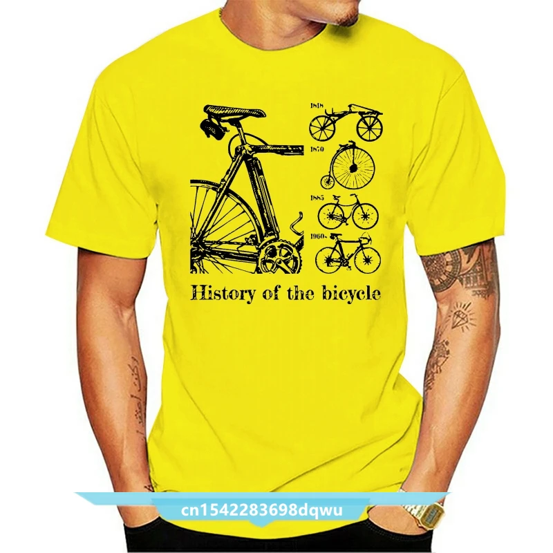 

History Of The Bicycle Mens Cycling T-Shirt Bike Mtb Mountain Racer Bmx Road Fashion Cool Tee Shirt
