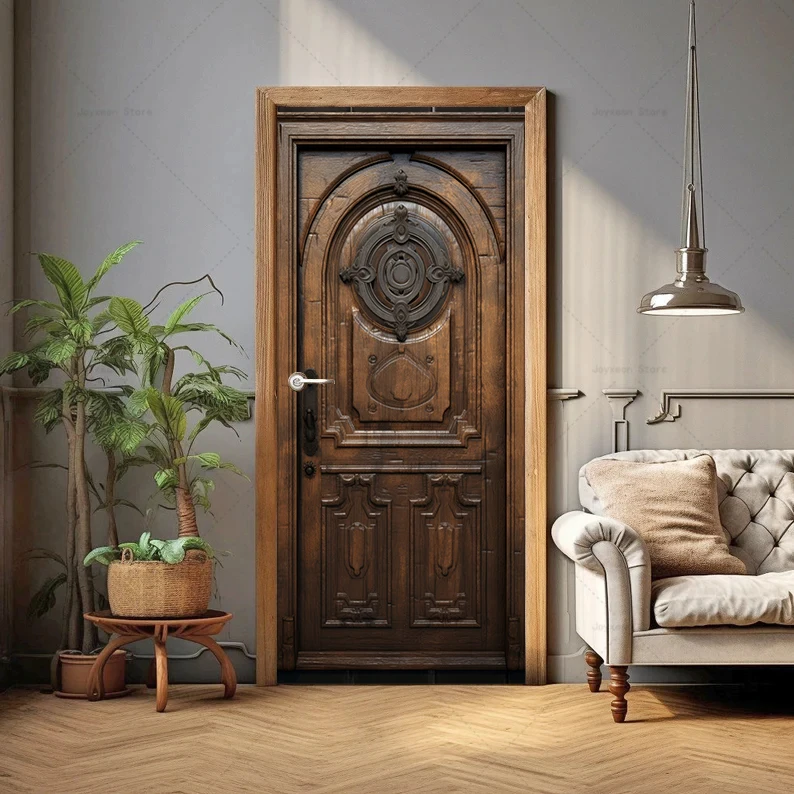 Деревянные дверные наклейки ПВХ