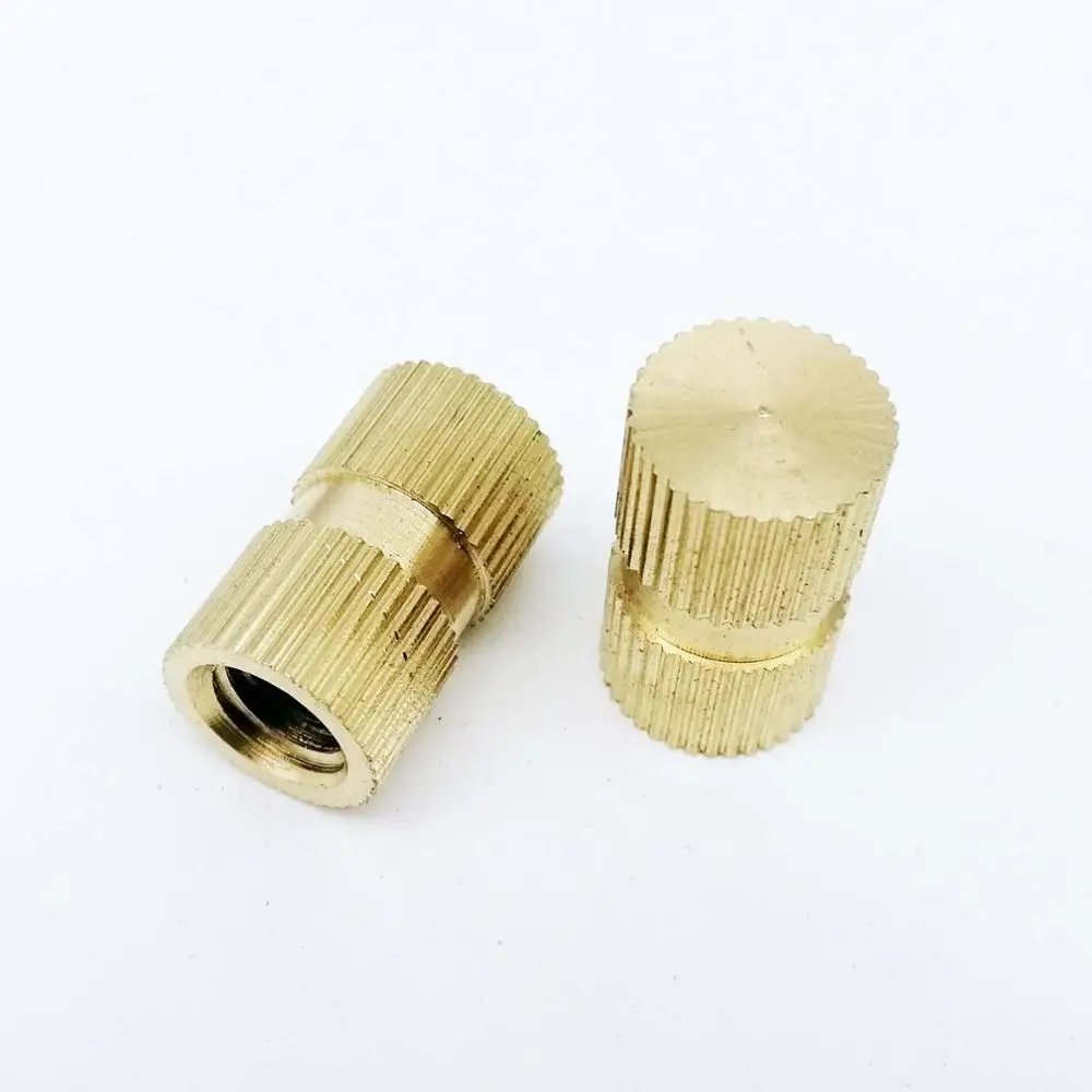 

200pc M3 M4 M6 Type B Solid Brass Copper Injection Molding Knurl Thread Insert Nut Embedded Nutsert Single Pass Blind Hole