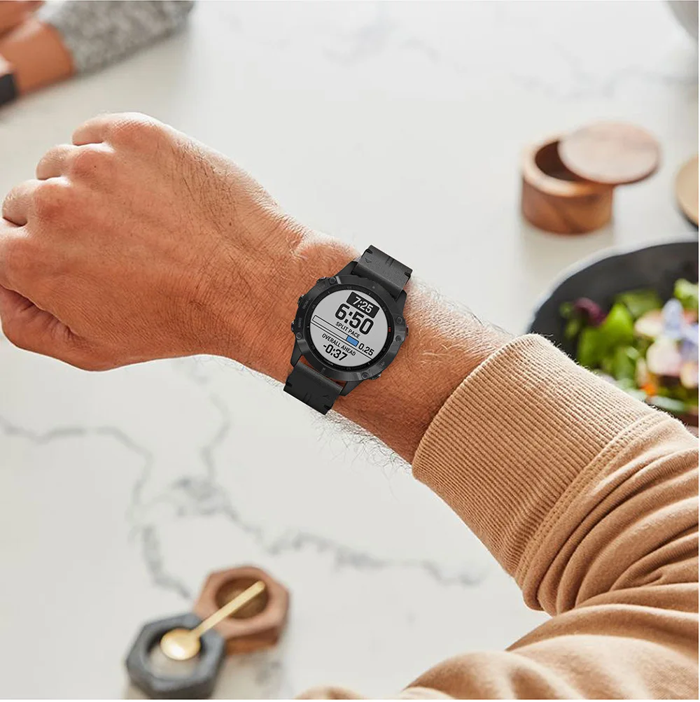 QuickFit 22mm 26mm Leather Strap For Garmin EPIX/Fenix 7X 7 6X 6 Pro 5X Plus/Tactix Delta/Descent G1 Band Watchband Accessories