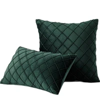inyahome velvet decorative throw pillow cover pack of 2 pleated soft solid christmas cushion case for bedroom car outdoor indoor