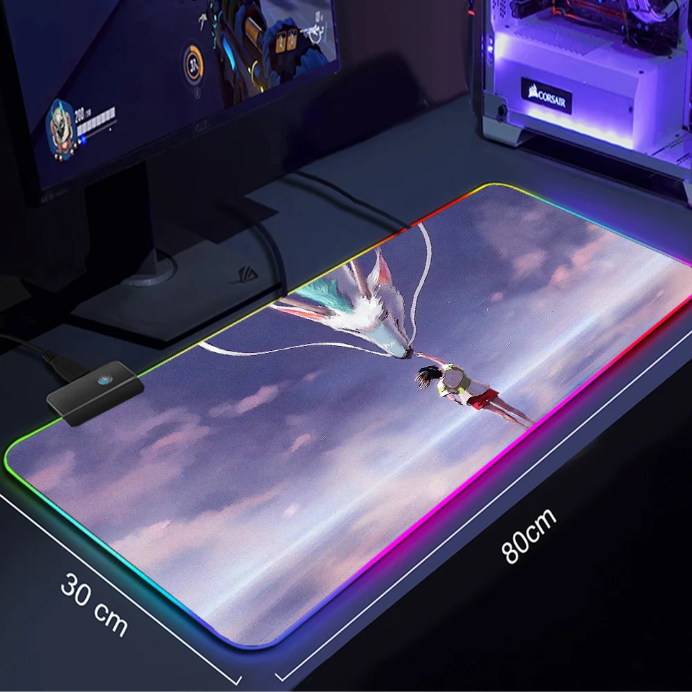 

Anime Mousepad Dragon Rgb Gaming Accessories Japan Table Pads Large Pc Mats Backlit Gamer Mouse Pad Xxl Led Mat 800x300 900x400