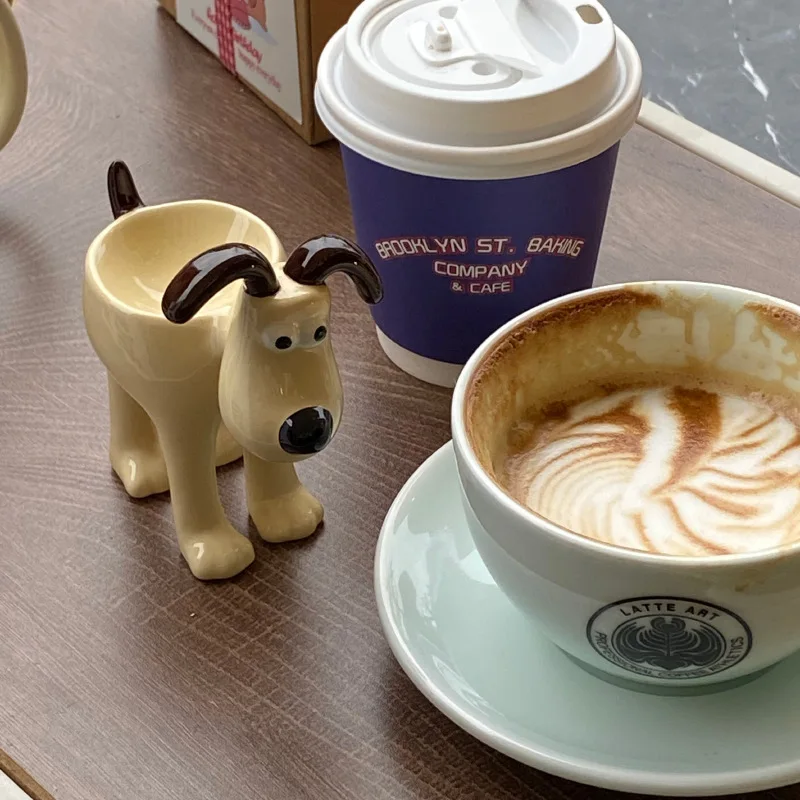 Cartoon Dog Desktop Decoration Candle Holder Ceramic Egg Holder Decoration