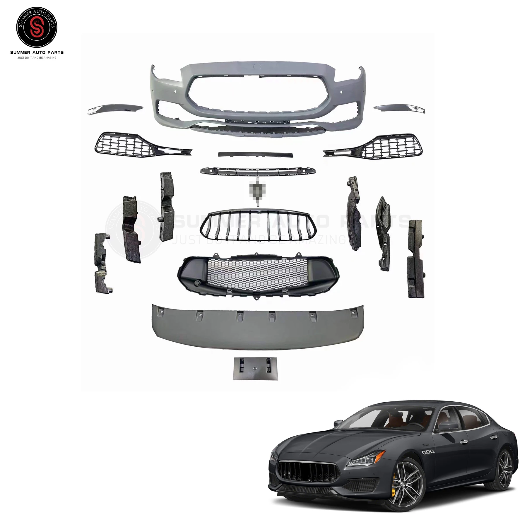 

High quality car auto parts accessories bodykit 13-16 upgrade 17-21 luxury style front body kit bumper for maser quattroporte