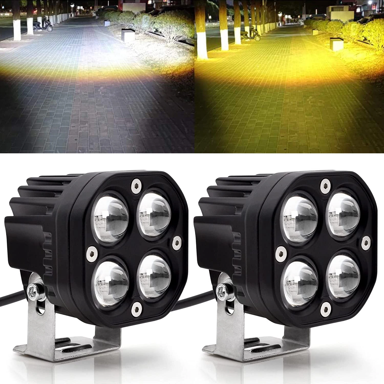 

1Pair 3 inch 80W Car Led Projector Work Lights 6000K 3000K Off-road Driving Pod Spotlight SUV ATV Boats Cars Trucks 12V 24V