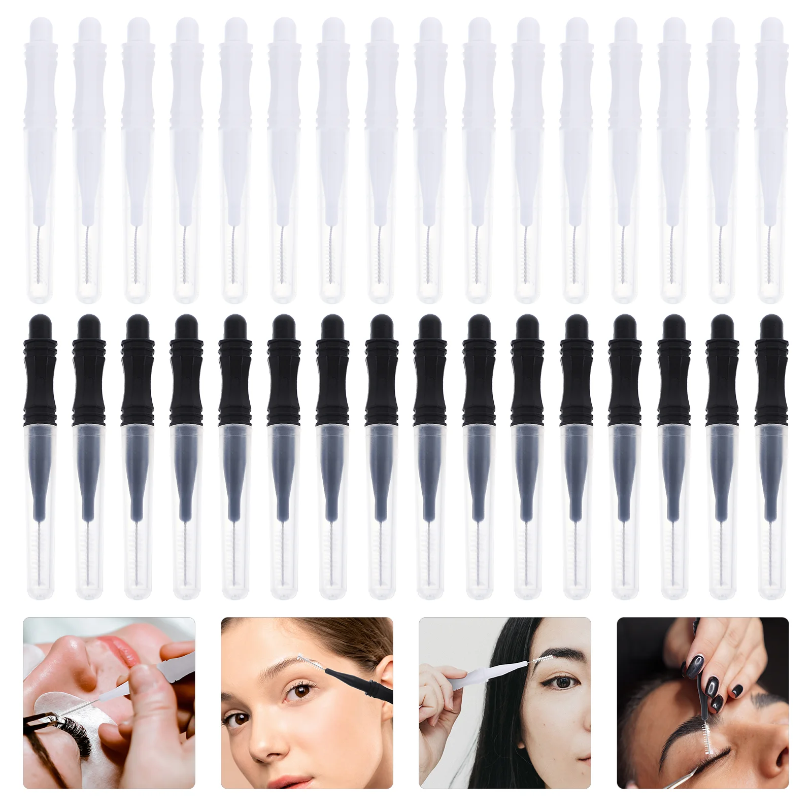 

60 Pcs Eyebrow Brush Tiny Tool Caps Micro Hat Lamination Supplies Chemical Fiber