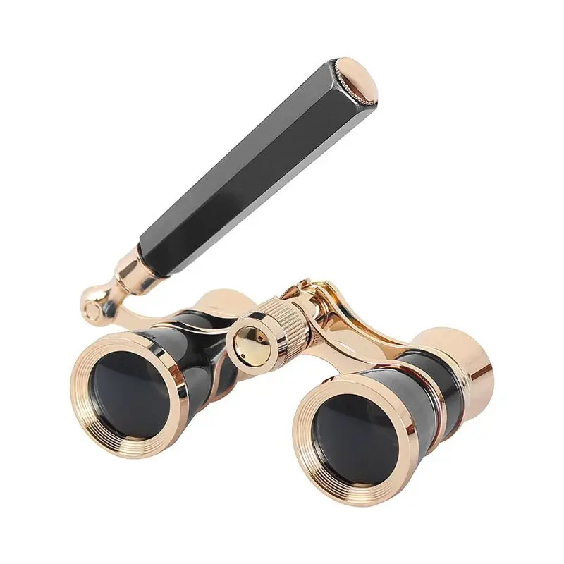 

Mini Protable Vintage Glasses Binocular Telescope with Handle Fashion Elegant