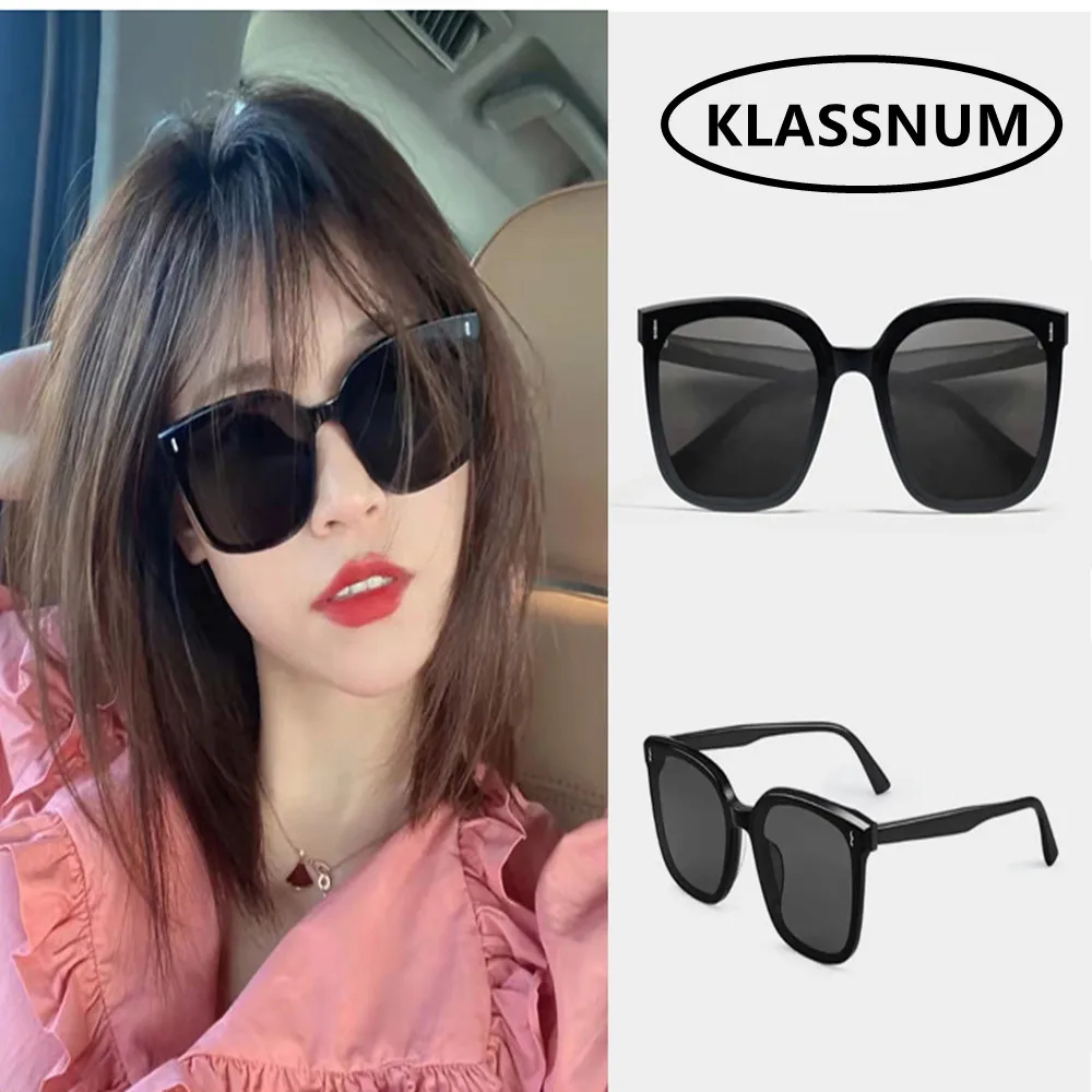

KLASSNUM Vintage Square Sunglasses Women Oversized Sunglasses Women Men Retro Black Luxury Sun Glasses Eyewear Goggle UV400