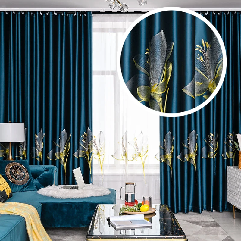 

High Grade Luxury Curtain Bedroom Full Shading Thickened Sunshade Heat Insulation Living Room Household Finished Products