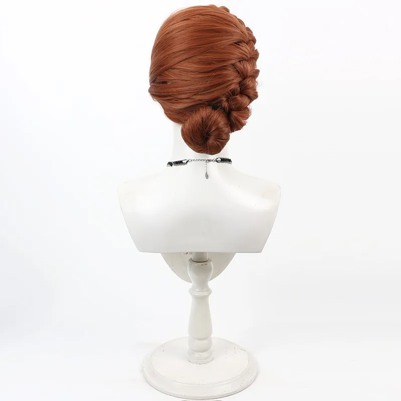 Фото Updo Style Anna Косплей Парик Светло-коричневый Цельный пучок с имитацией кожи головы №4