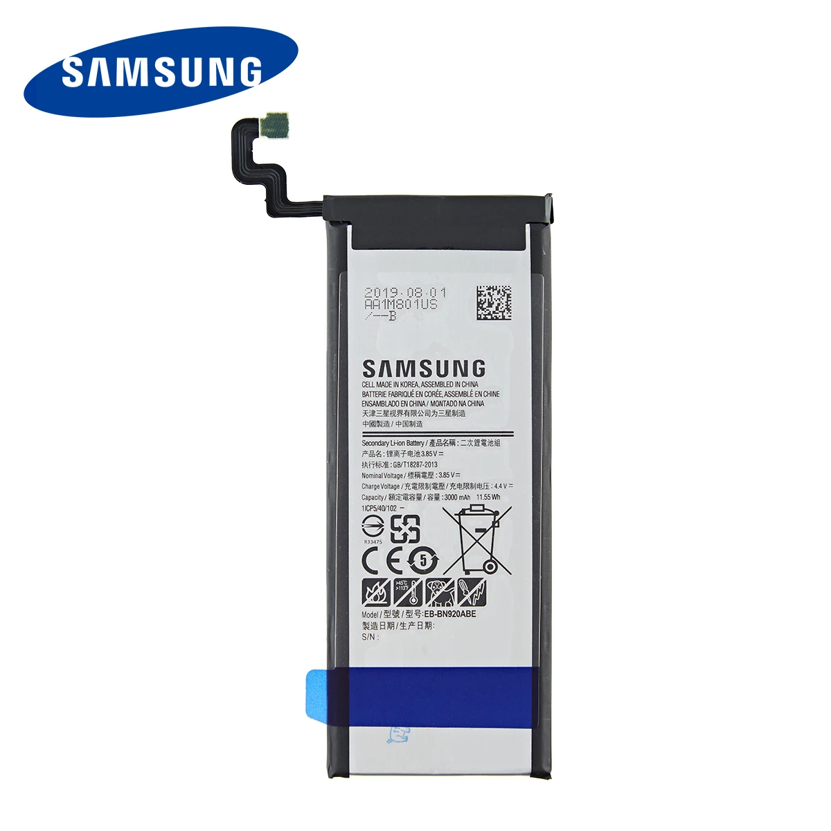 SAMSUNG Orginal EB-BN920ABE 3000mAh Battery for Samsung Galaxy Note 5 SM-N920 N920F N920T N920A N920I N920G N9200 N920G/DS N9208