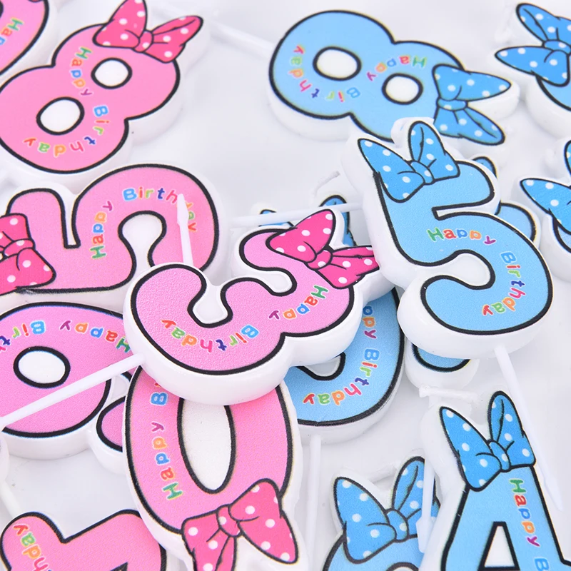 

Романтические свечи с бантом и цифрами 0-9 для дня рождения