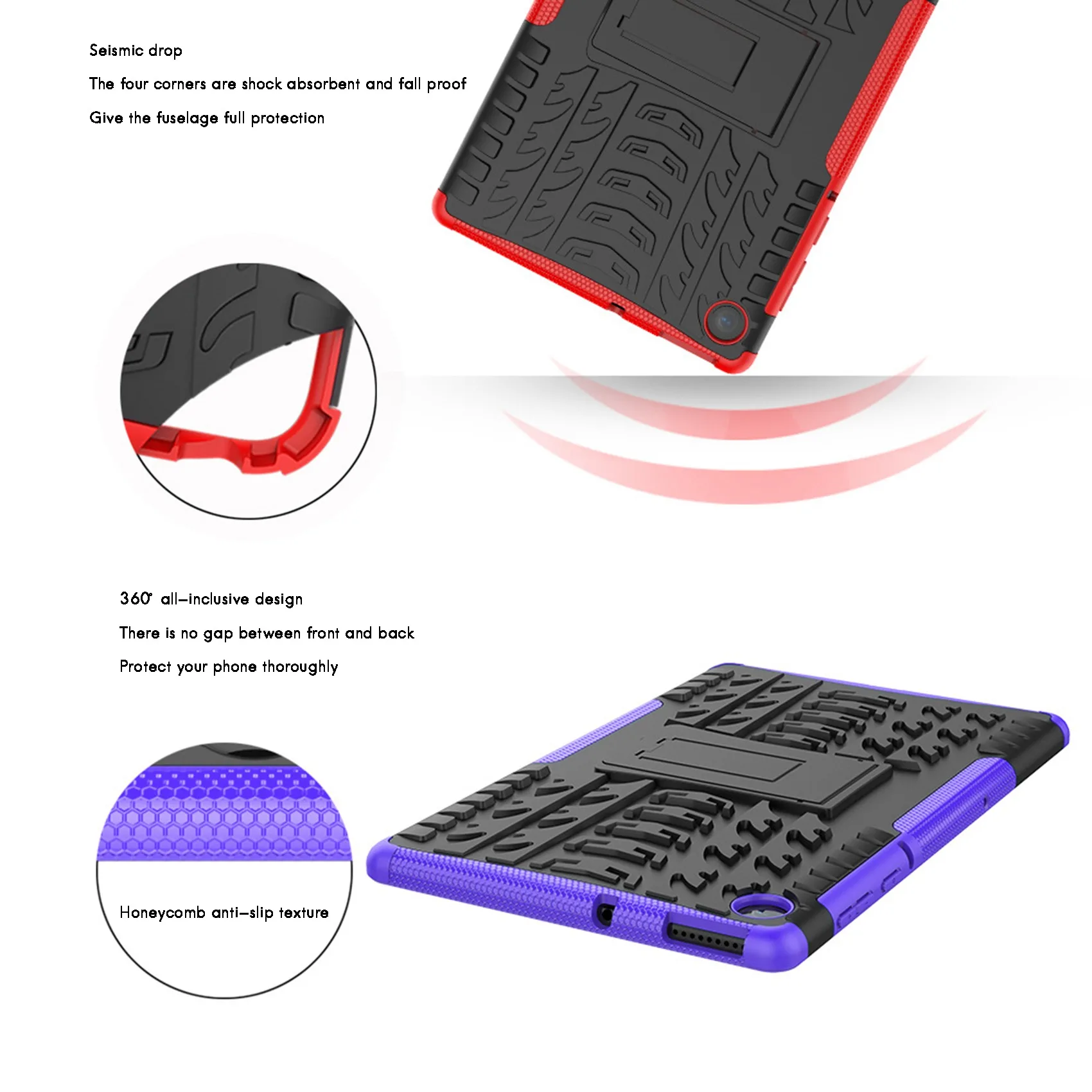 Чехол для планшета Lenovo M10 Plus X606 10 3 дюймов чехол с защитой от падения (черный) |
