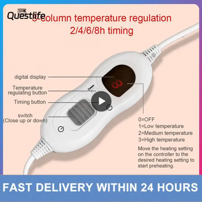 

Flannel Electric Blanket Cover Heated Blanket Body Warmer Shawl Electric Mattress 3Temperature Settings 4 Auto-Off Timers Pads