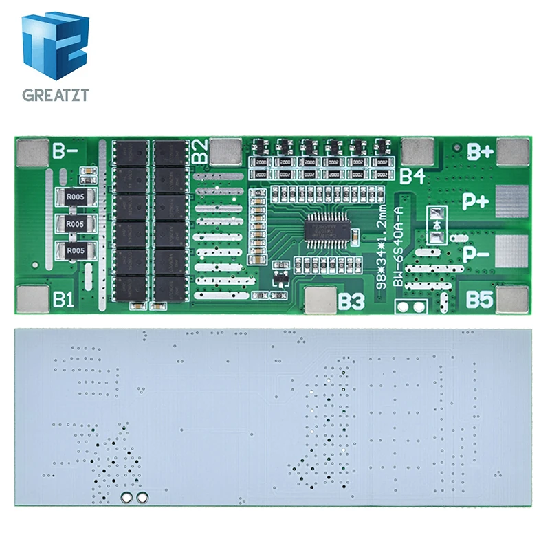 Литий-ионный аккумулятор TZT 24 В 6S 40 А BMS 18650 плата послепродажного освещения на