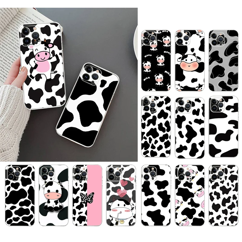Чехол для телефона с принтом коровьего молока iphone 15 14 Pro Max 13 12 11 XSMax XR mini Plus