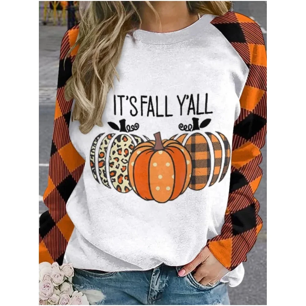 

Sexy Women's T-shirt Fashion Print Girl Casual Long Sleeve Street Beauty T-shirt Round Neck Women's Long Sleeve Imitation cotton