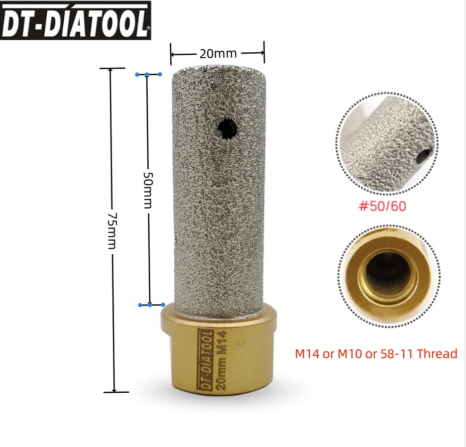 

Алмазные фрезы DIATOOL1pc, насадки для дрели, мрамора, плитки, фарфора, мрамора, М14, 58