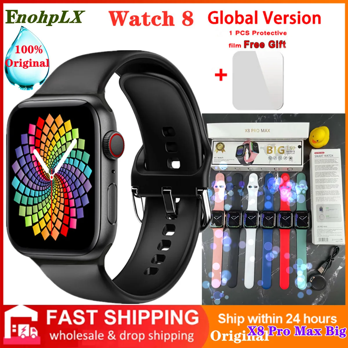 

X8 Pro Max Big Smart Watch Message Reminder SmartWatch 1.92 inch Dialing Sports Sleep Monitoring Heart-rate PK X9 i7 Pro DT8 IW8
