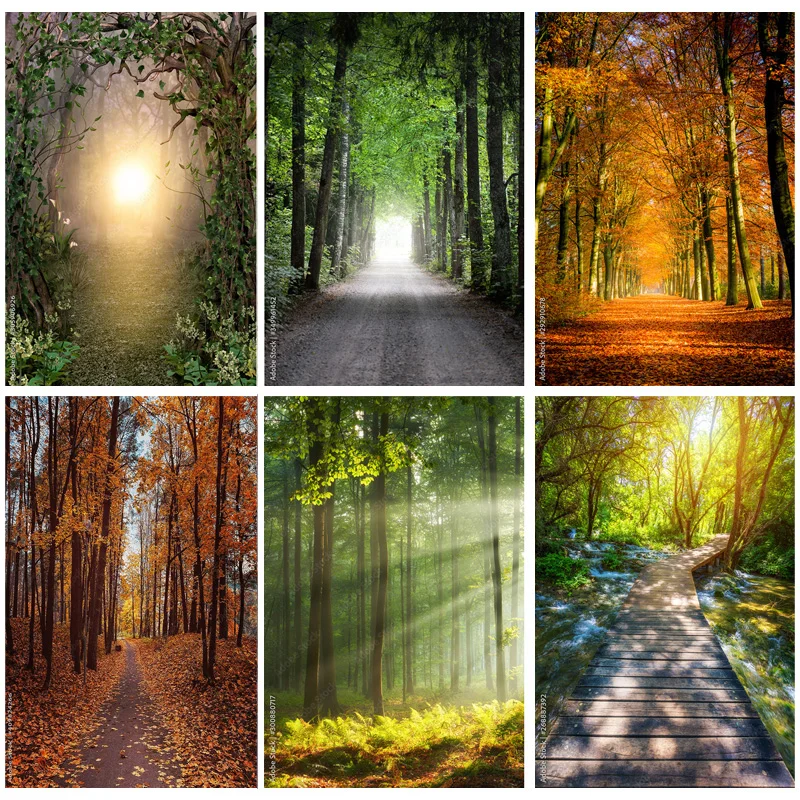 Художественный тканевый фон для фотосъемки с природными пейзажами лесной пейзаж