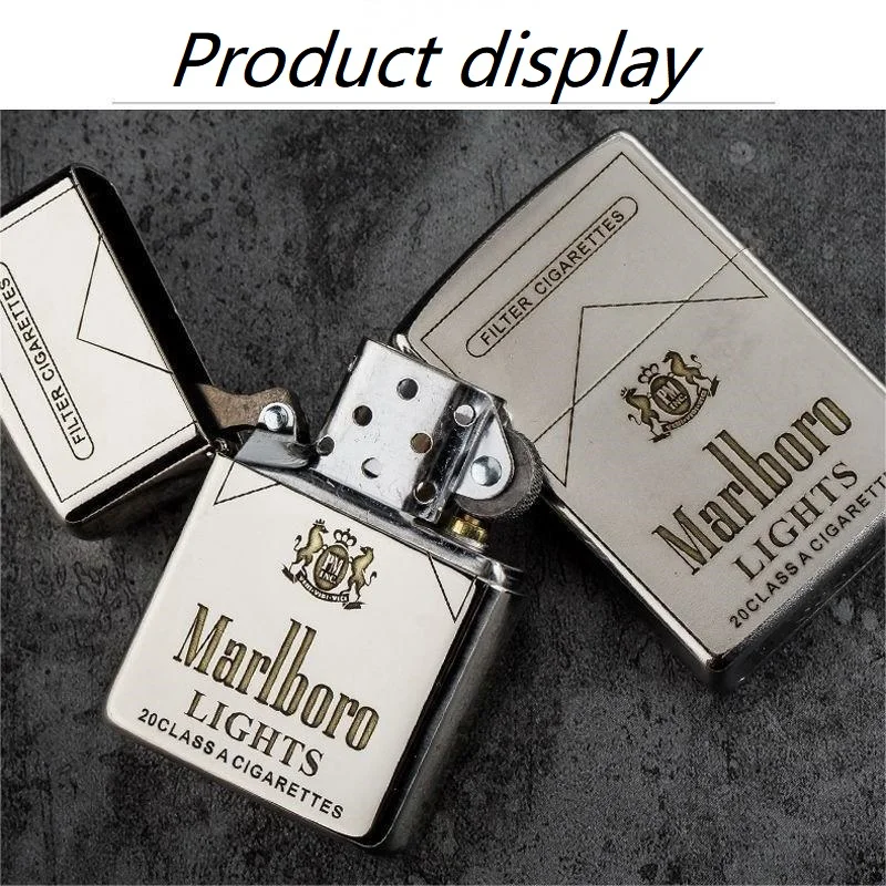 

Зажигалка, модель Marlboro, оригинальная винтажная зеркальная зажигалка для мужчин, подарки на день рождения