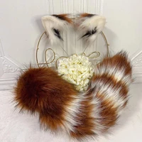 new ailurus fulgens anime simulation beast ear beast tail wolf ear cat ear fox ear hair hoop custom cospla