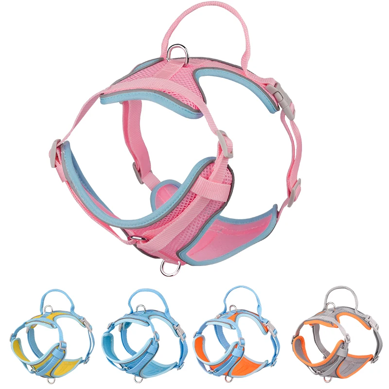 

New Pet Chest Strap Breathable Mesh Dogs Harness Leash Set Reflective For Dogs Cat Walking Training Chest Harness Pet Supplies