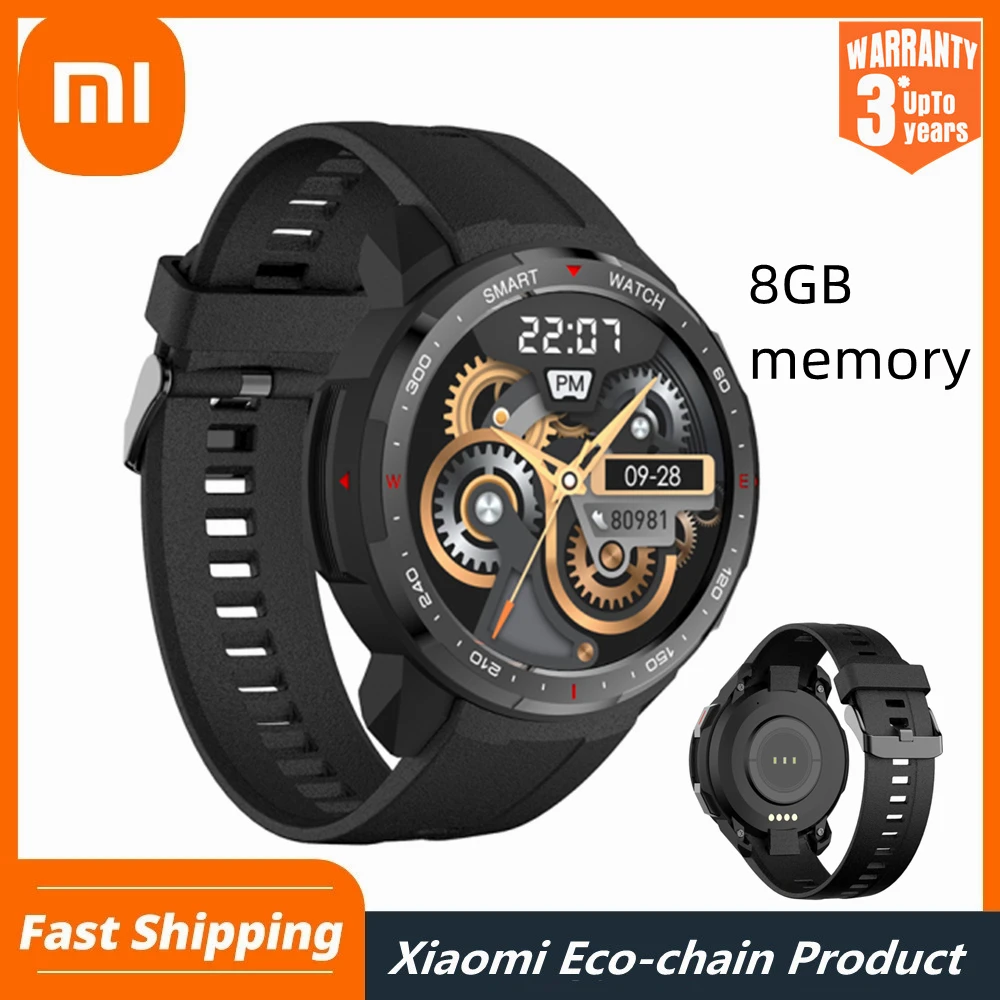 

Мужские Смарт-часы Xiaomi 2022 с поддержкой Bluetooth, звонков, карты памяти 8 Гб, музыкальный проигрыватель, Смарт-часы с функцией записи телефона, сп...