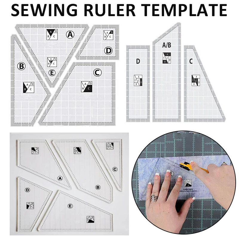 

Набор акриловых шаблонов для шитья и лоскутного шитья, измерительный инструмент для одежды, рука, линейка для шитья, профессиональный набор...