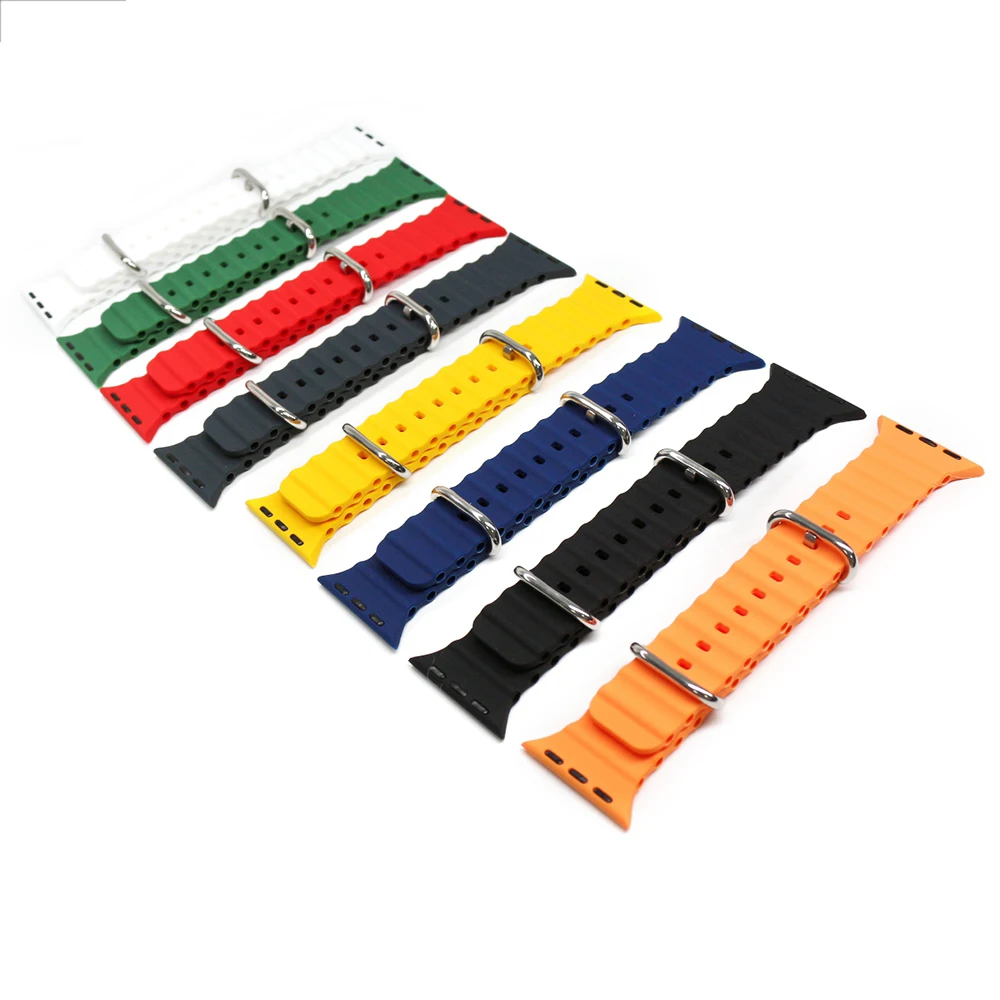 Ocean for Apple watch band 49mm 44mm 40mm 45mm 41mm 42mm 38mm 40 44 45 mm silicone bracelet iWatch series 7 6 3 se Ultra 8 strap