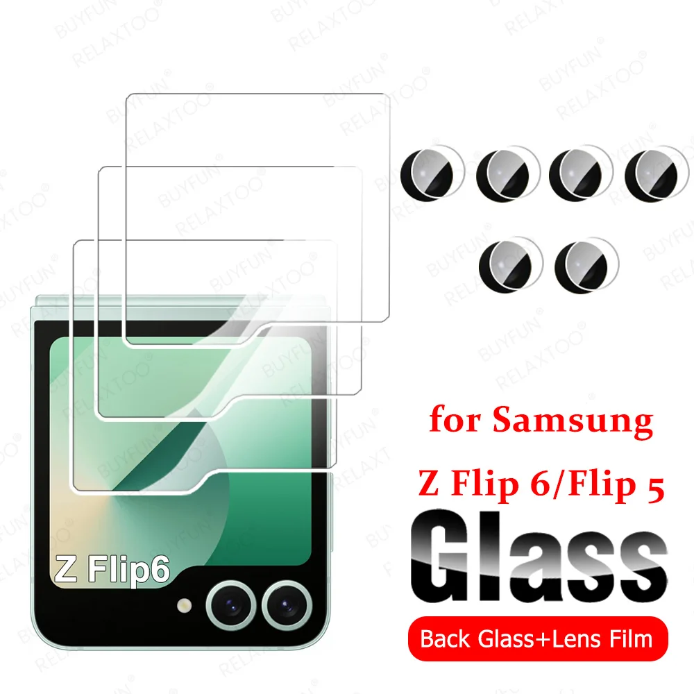 Для Samsung Z Flip 6 Стекло 6в1 Закаленное стекло для камеры Galaxy Flip6 Flip5 ZFlip 5 Защитная