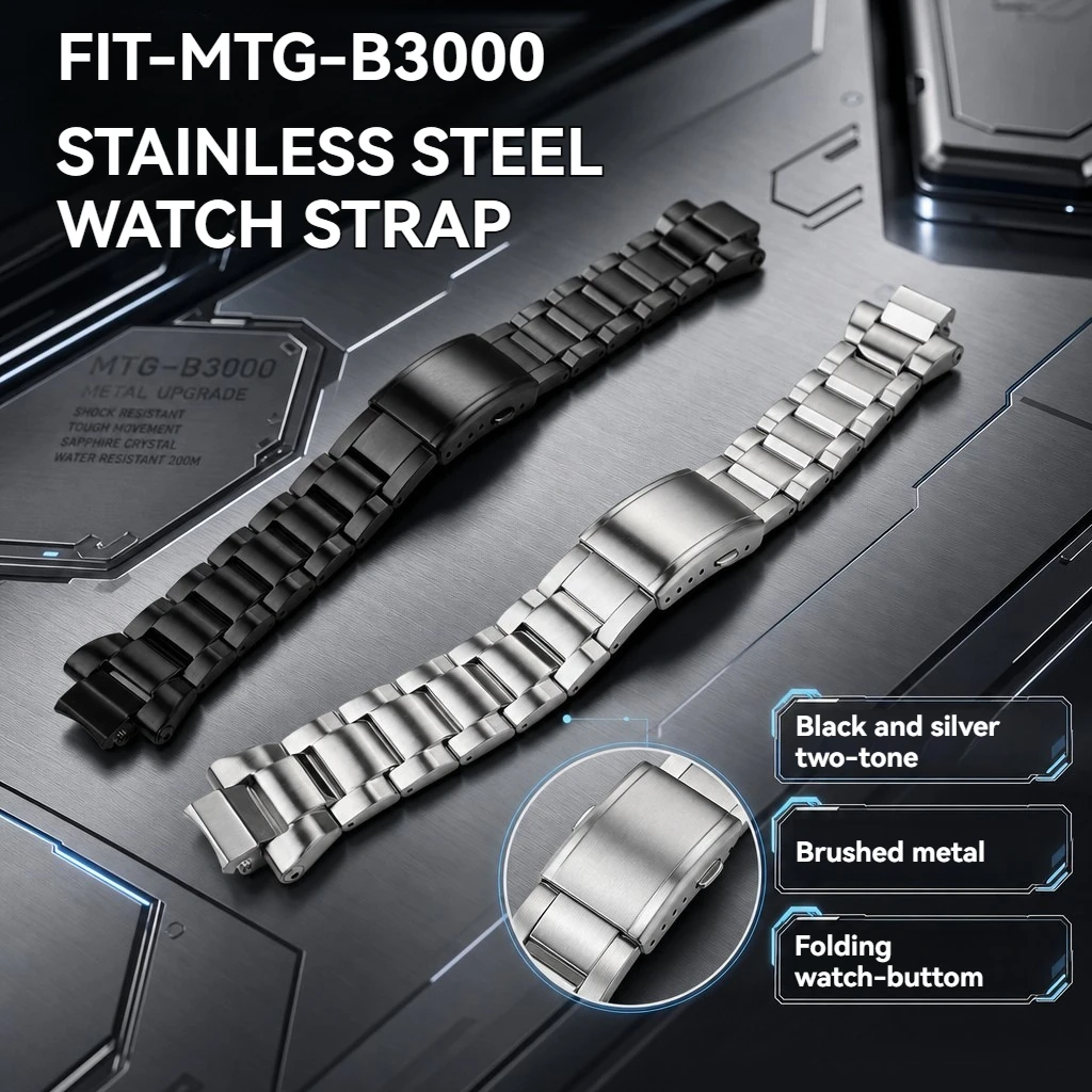 Фото Сменный браслет из цельной нержавеющей стали для Casio G-Shock MTG-B3000 (модуль 5672), металлический ремешок для часов, аксессуары для часов №1