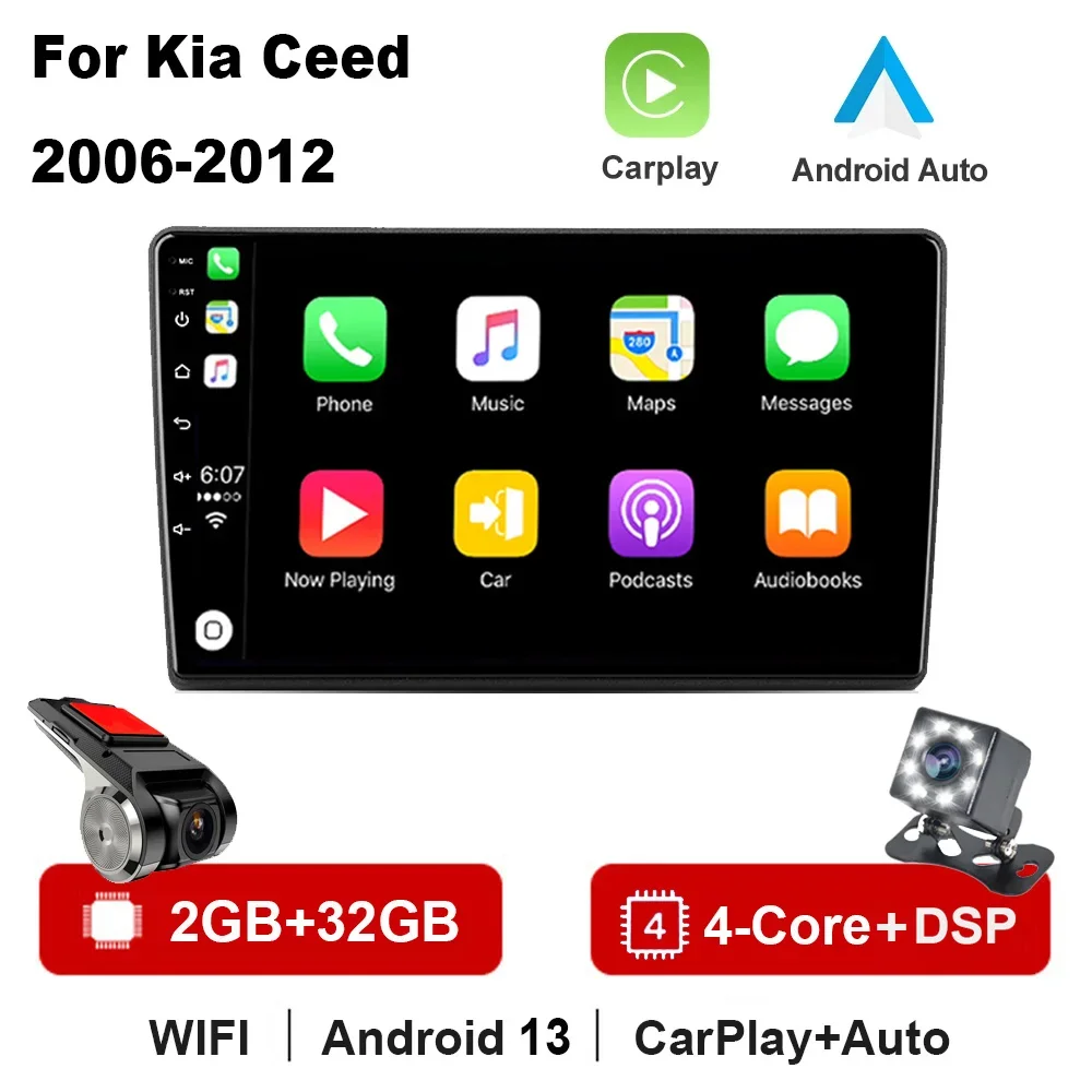 

Автомагнитола для Kia Ceed 2006-2012, мультимедийный проигрыватель с IPS-экраном, навигацией, Android