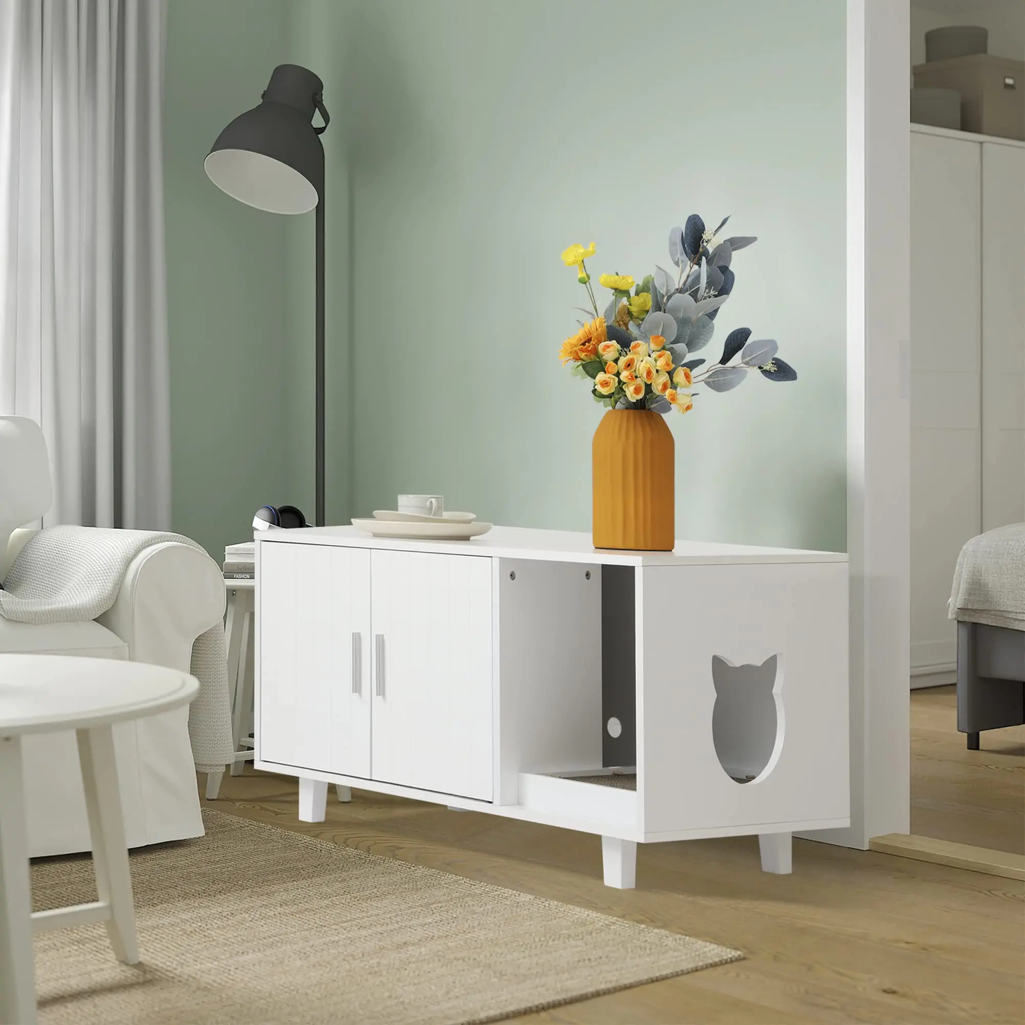 Скрытый ящик для кошачьего туалета корпус мебель современная скамейка хранения