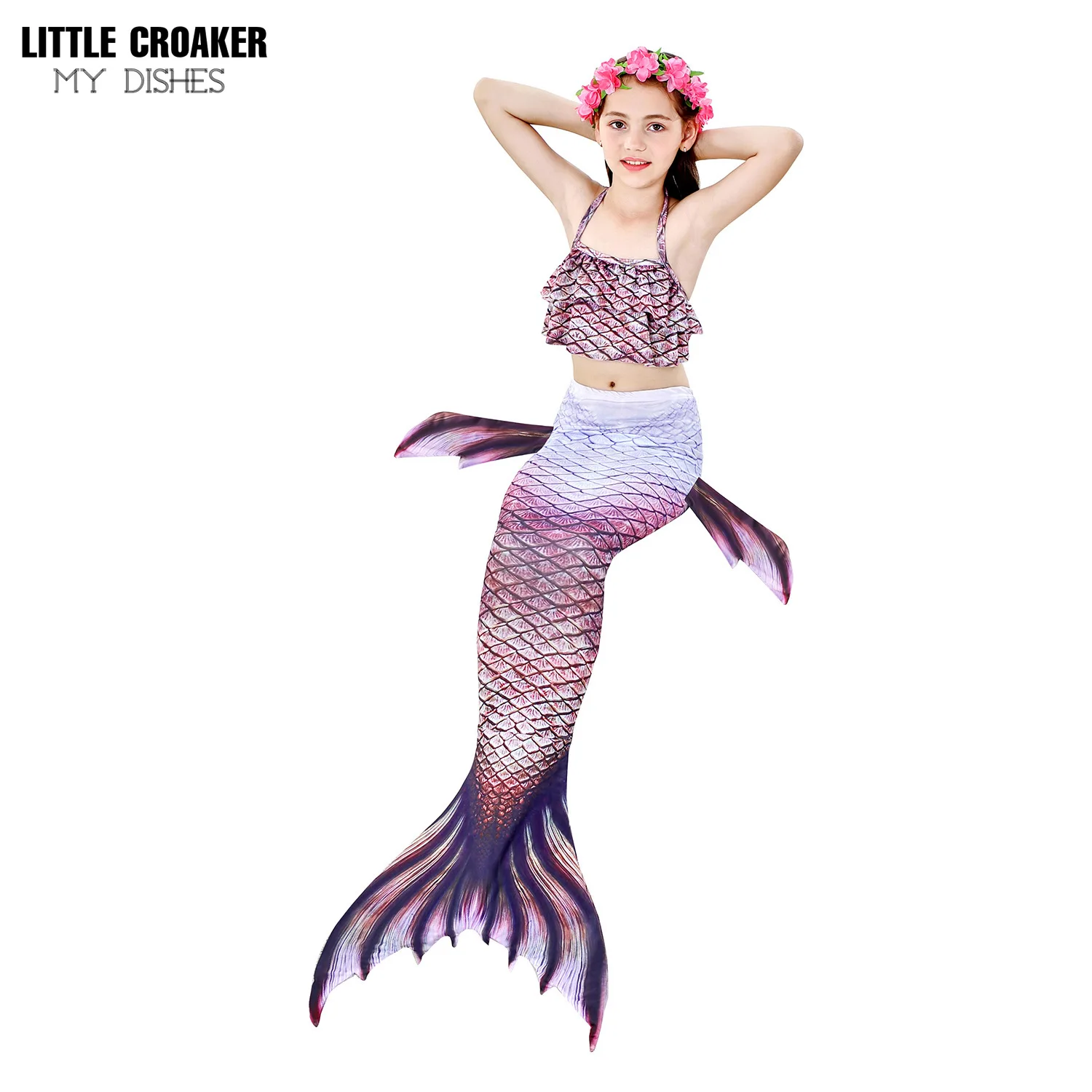 

New Mermaid Tails with Monofin Kids Adults Summer Mermaid Swimsuit Halloween Girls Mermaid Cosplay Costume