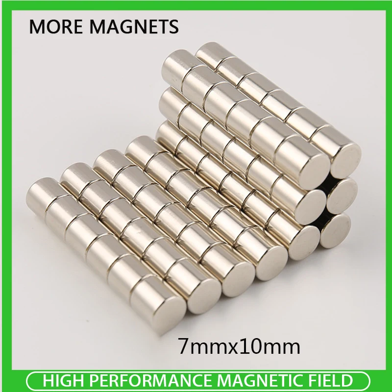 

5~200PCS 7x10mm N35 Magnet Strong Round Magnet Various Sizes Permanent Fridge Electromagnet Rare Earth Magnetic Sheet Disc