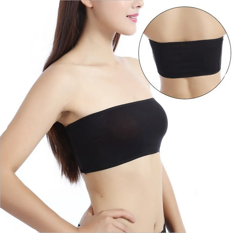 

Summer Women Modal Bandeau Top Solid Breathable Strapless Bra Bandeau Soft Seamless Women Casual Tank Crop Tops Underwear