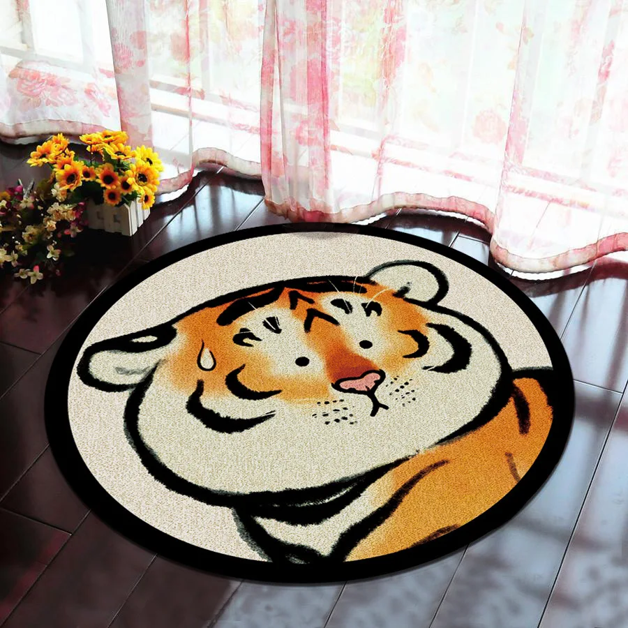 

Новогодние Противоскользящие коврики Zeegle, коврики для дома, спальни, ванной, напольные коврики из полиэстера с Рисунком Тигра, мягкий коври...