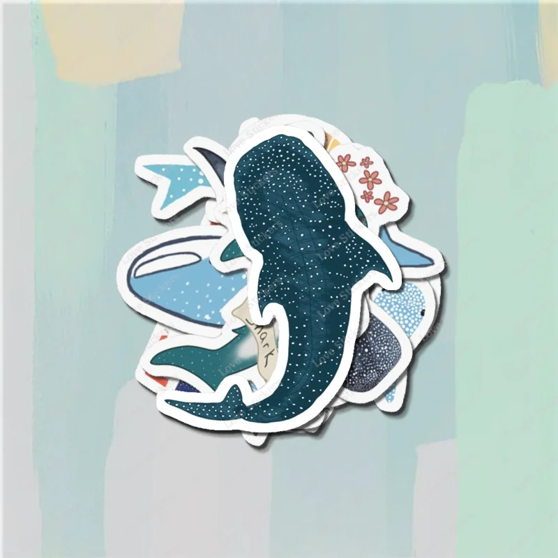 Whale Shark 5PCS Stickers for Living Room Bumper Anime Cute Kid Car Art Print Window Home Decor Water Bottles Wall