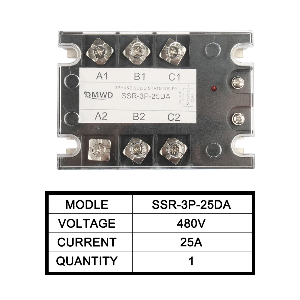 Трехфазное твердотельное реле переменного тока 25 А постоянного SSR три SSR-3P-25DA