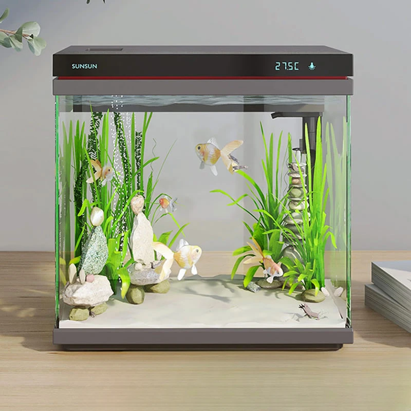 

Vivarium Desktop Aquariums Fish Tank Small Living Room Glass Circulate Aquariums Fish Tank Acuario Filterate Pet Products QF50YG