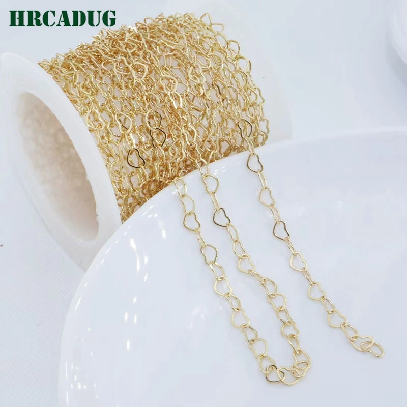 Women's Neck Chain 18K Gold Plated Metal Love Heart Clavicle Chains For DIY Female Necklace Bracelet Jewelry Making Accessories