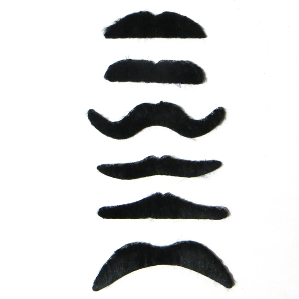 

6PCS/Set Black Costume Party Halloween Party Supplies Funny Fake Mustache Moustache Funny Fake Beard Whisker