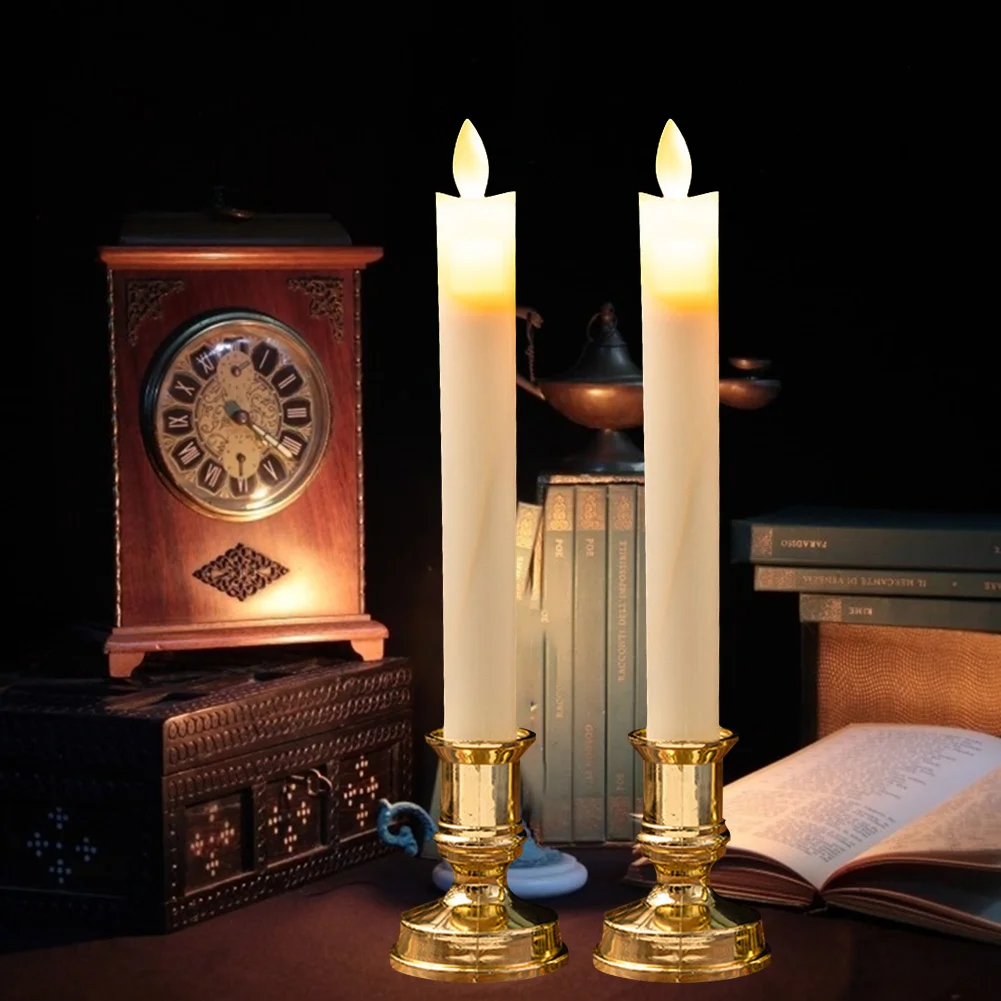 

2 шт. Мерцающая Свеча на батарейках, светодиодсветодиодный мерцающие светильник Чи, мигающие беспламенные настольные украшения, товары Веч...