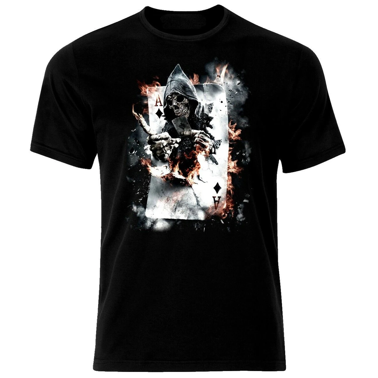 

Футболка покерное тату в виде черепа с креативным дизайном. Летняя Хлопковая мужская футболка с коротким рукавом и круглым вырезом, Новинка