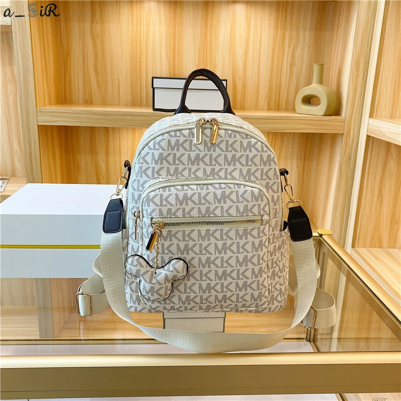 

a_SiR Backpack Women's 2023 New Fashion Korean Versatile Student Simple Schoolbag Fashion Leisure Large Capacity Travel Backpack