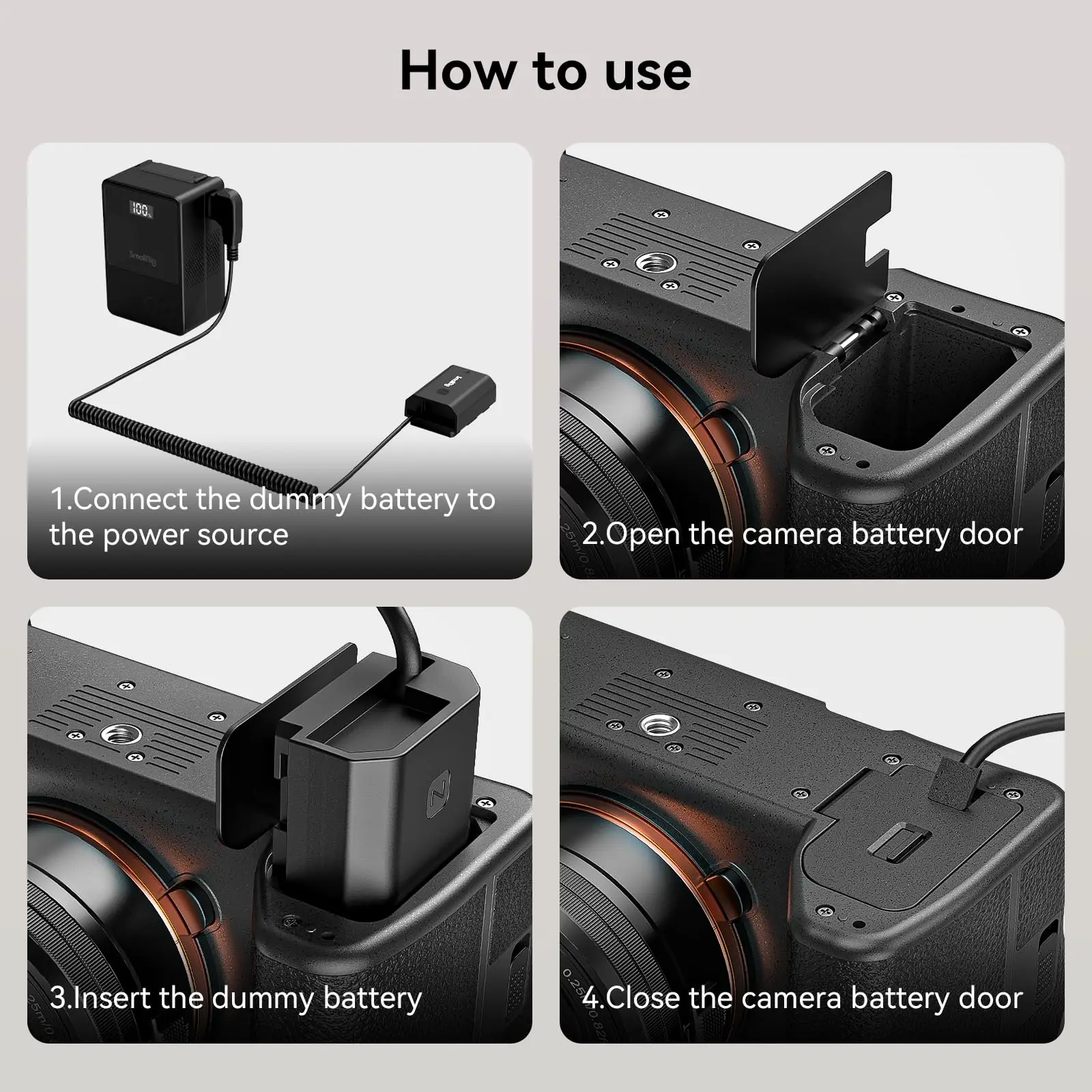 Кабель питания SmallRig D-Tap к NP-FZ100 с фиктивным аккумулятором для камер Sony A7 III IV A7S A7R